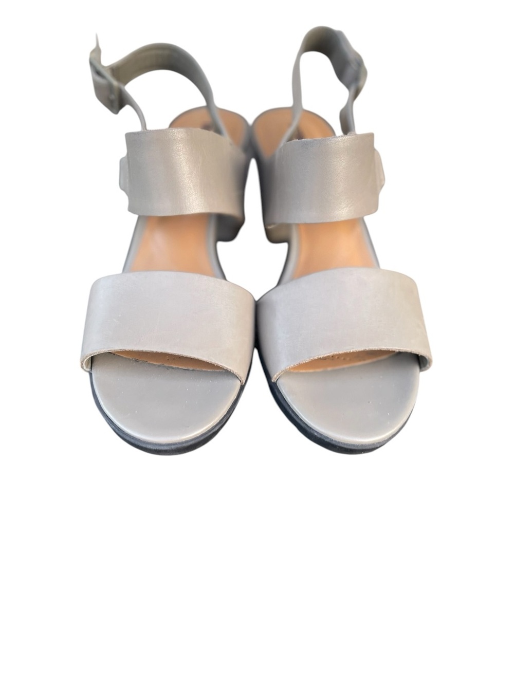 Clarks Women's Light Gray Open-Toe Ankle Strap Sandals